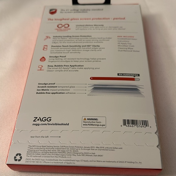 ZAGG Invisible Shield Glass+ Screen Protector for iPhone XR- - Picture 3 of 4
